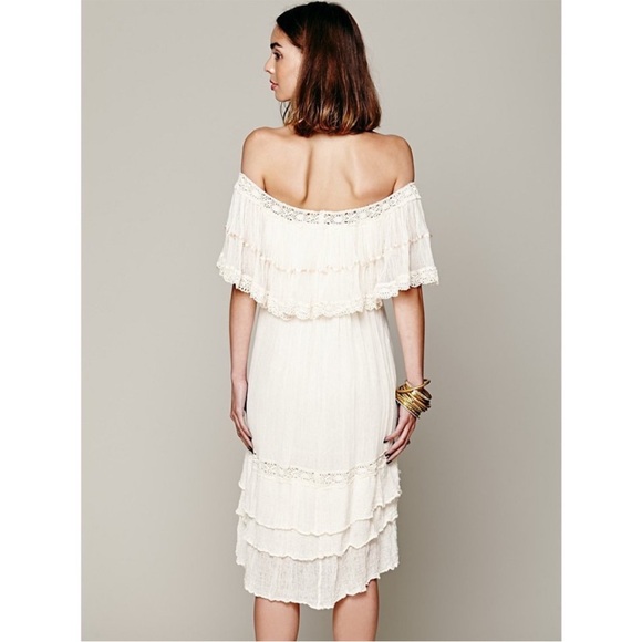 Jen's Pirate Booty x Free People Boho Mauve Off-Shoulder Ruffle Dress - Picture 15 of 15